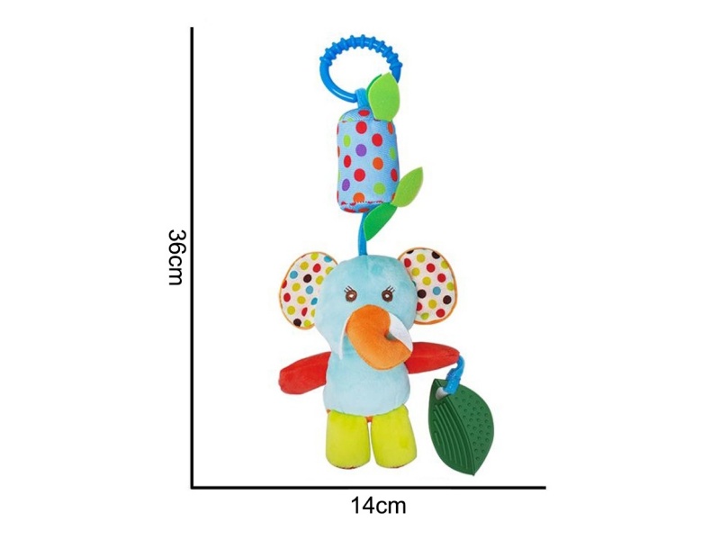 Plush Wind Chimes, Blue Elephant Pendants, Baby Comfort Plush Animal Toys