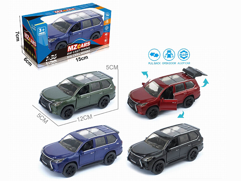 1:36 Pull Back Alloy Off-Road Vehicle(3 Doors Can Open)