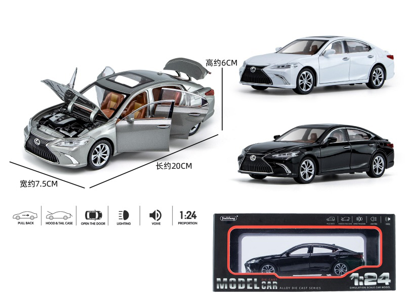 1:24 Lexus es300 Pull Back Alloy Six-Door Car Model With Sound And Lights