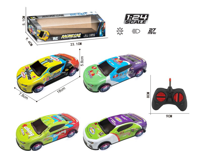 27 Frequency 1:24 Four-Way Rally Car Alloy Remote Control With Lights