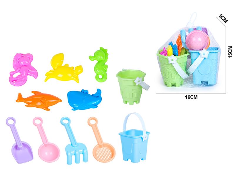 Beach Bucket Animal Sand Mold Set 11pcs