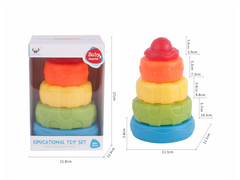 Rainbow Stacking Rings 5pcs