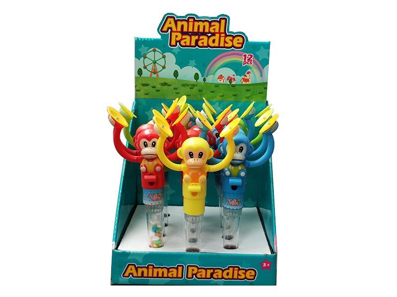 Monkey Playing Gongs Candy Toys 12只