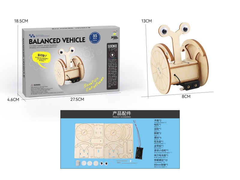 Wooden Science And Education Small Experiment - Balance Vehicle (35Pcs)