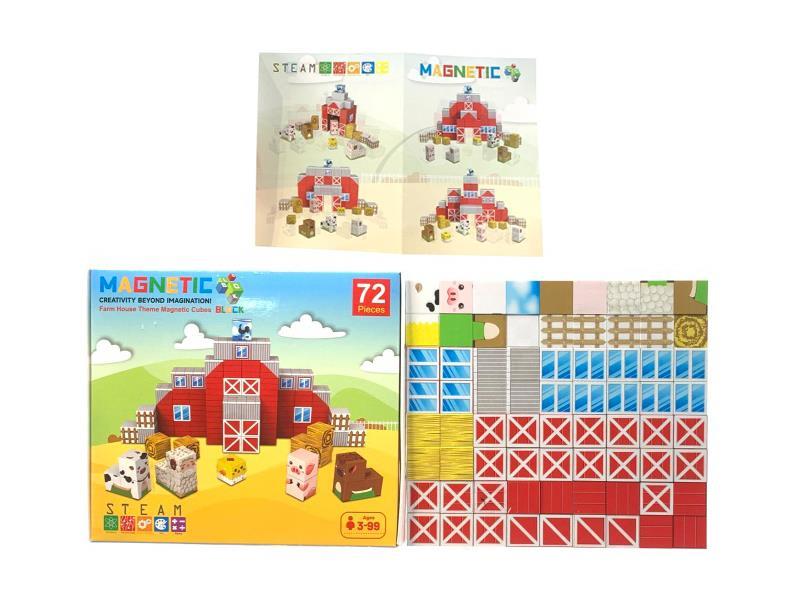 Magnetic Block Ranch Building Blocks 72PCS