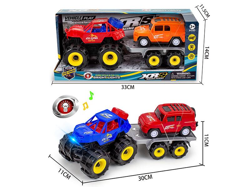 Friction Simulated Off-Road Vehicle Trailer Set With Lights