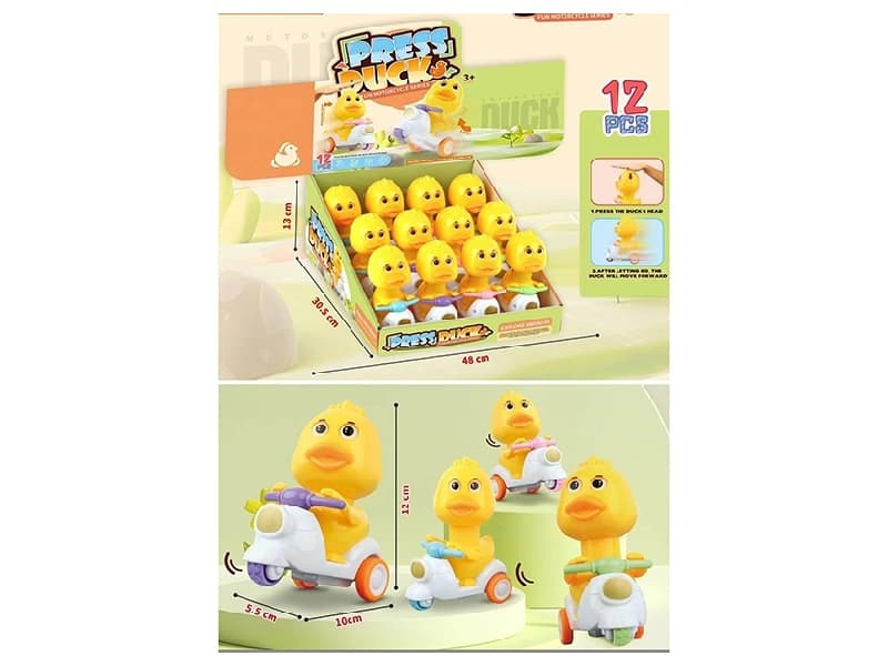 Cartoon Duck Press Friction Car Toy