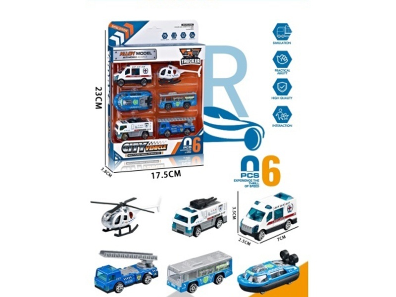 Alloy Fire Truck Sliding (6-Piece Set)