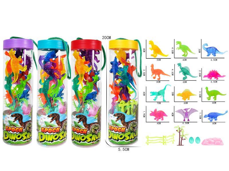 12Pcs Transparent 3 Inch Dinosaur
