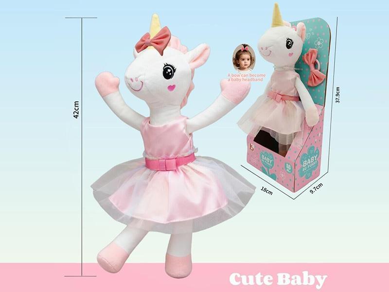 42cm Unicorn Doll + Hair Tie