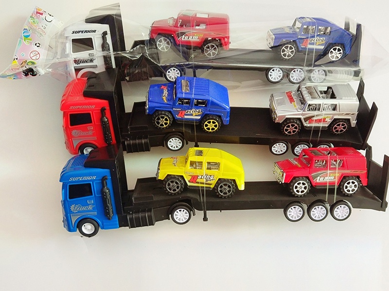 Friction Heavy Truck With Hummer Cars