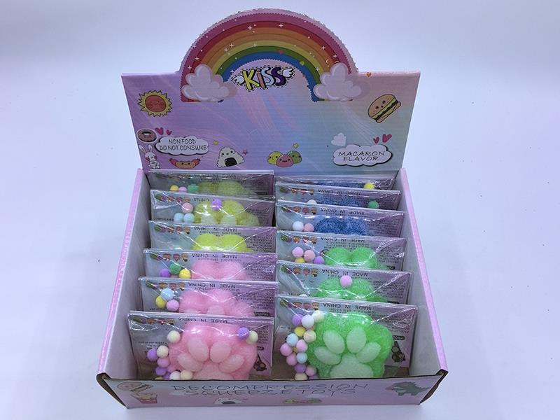 Pinch Pinch Fun: Four-Color Plush Cat Claws (Solid Color Base + White Claws)