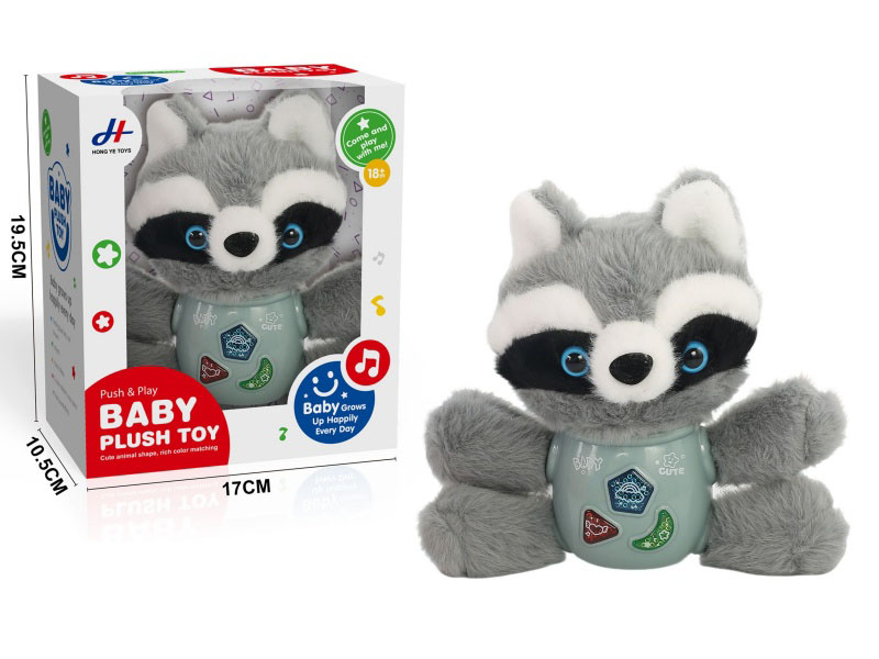 Sound, Light, Plush Raccoon