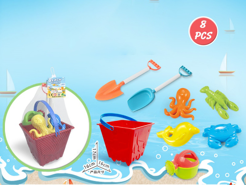 Castle Bucket With Beach Accessories (8 Pieces)