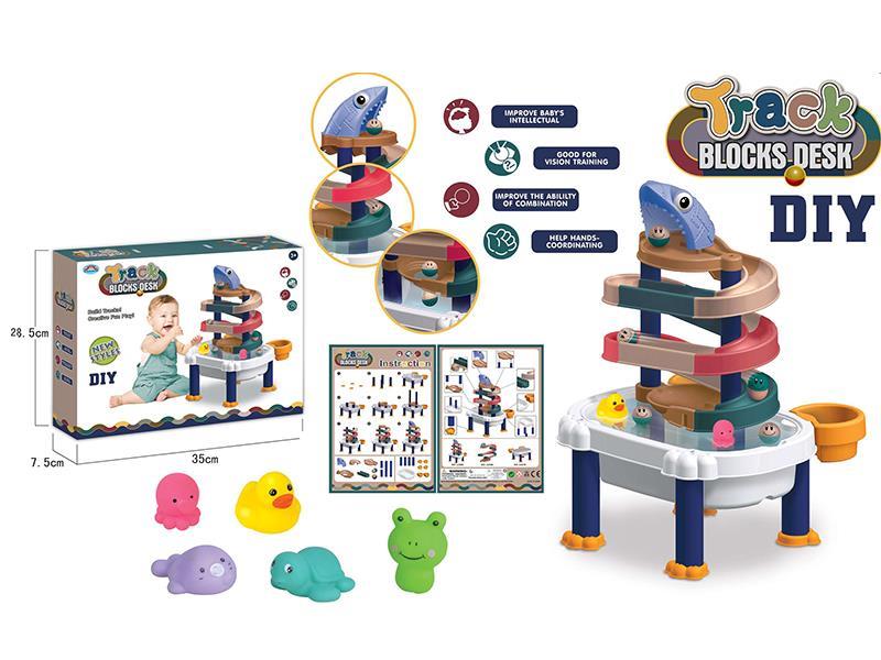 DIY Track Building Blocks Desk