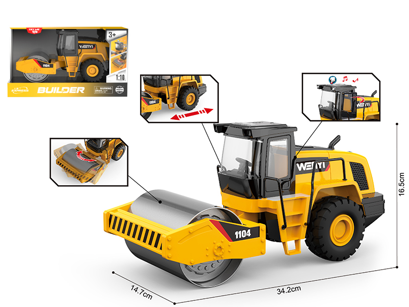 1:10 Friction Road Roller(Open Door, Sound, Light)