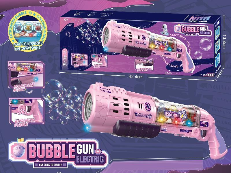 10-Hole Large Purple Electric Laifu Bubble Gun + Cool Lights And Music (With Gear Version)