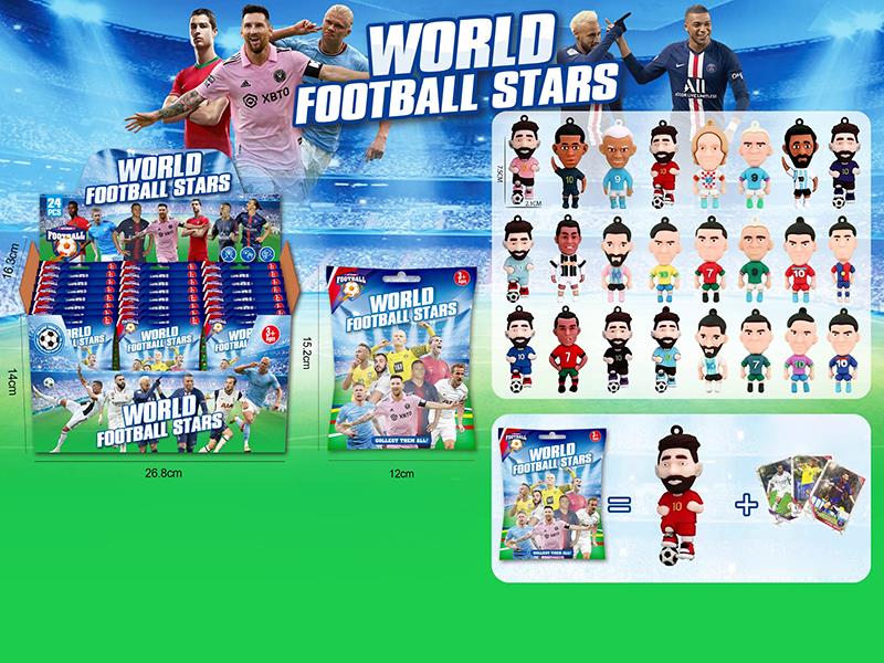 3" World Football Stars Figurine Toys Blind Bag 24pcs
