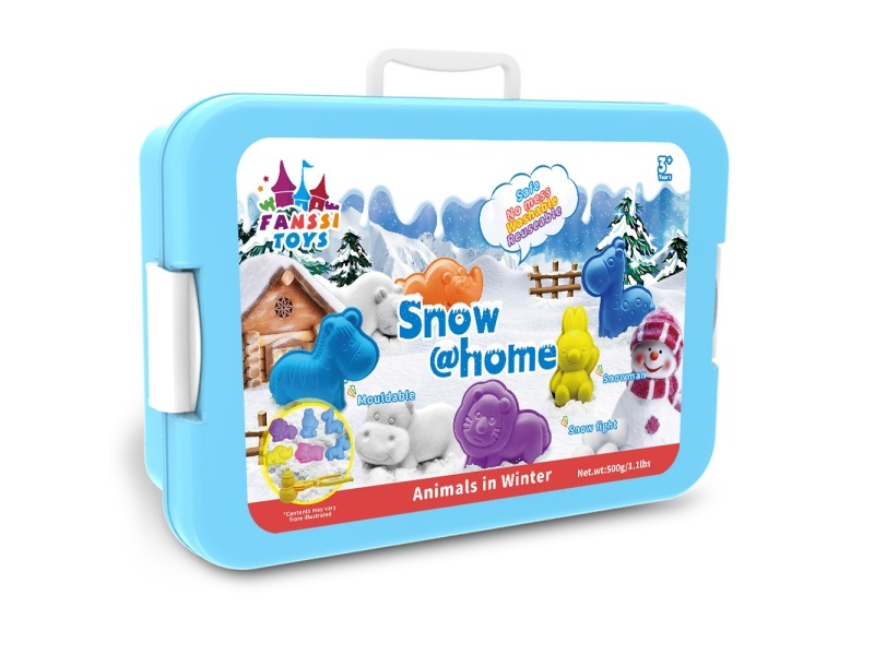 500g snow for animals in winter +6 animal molds +1 snow clip
