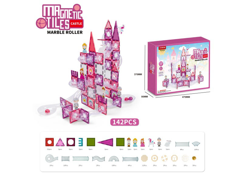 Building Blocks: Princess-Themed Magnetic Slide Series: 142 Pieces Of Accessories