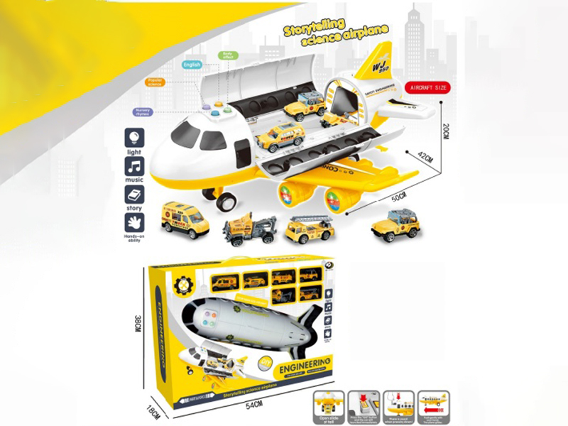 Engineering Storage Aircraft With Lights, Music And 6 Cars