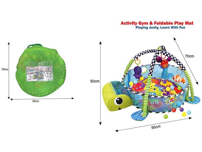 Turtle Baby Activity Gym & Foldable Play Mat With 30 Ocean Balls