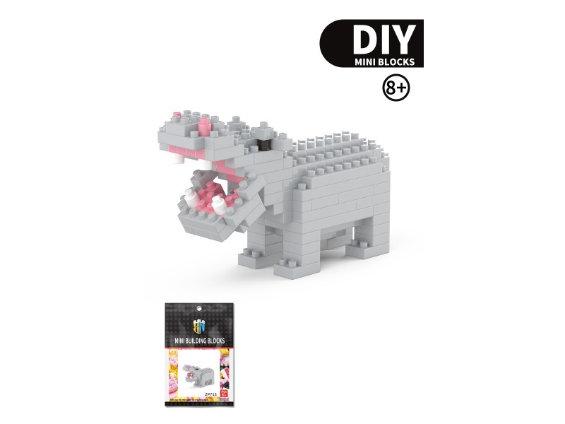 Hippopotamus Animal Building Blocks 136PCS