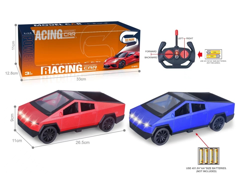 27Mhz 1:14 4CH Remote Control Simulated Tesla Cyber Pickup Truck With Headlight(Not Included Batteries)