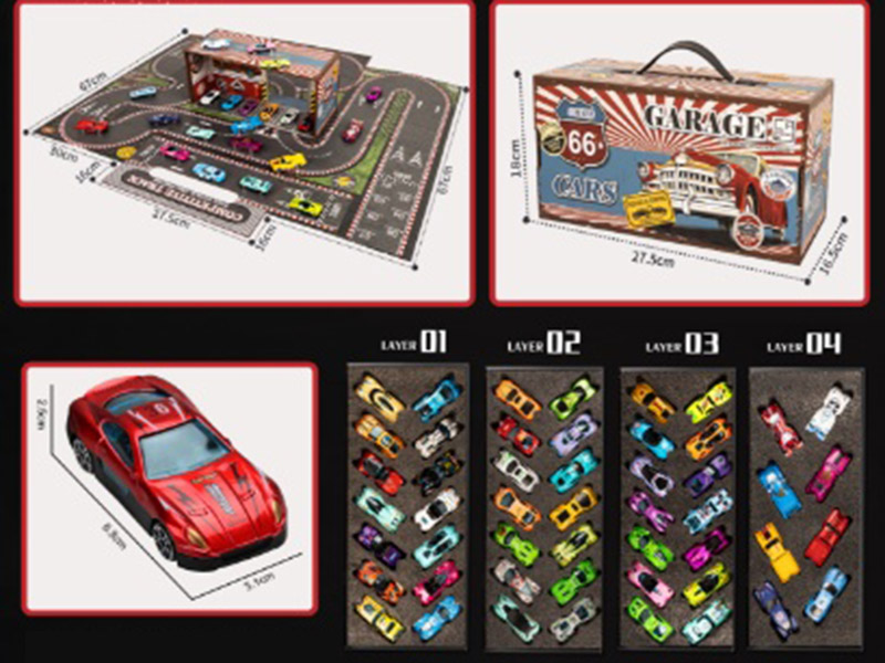 50pcs Alloy Vintage Sports Cars Set