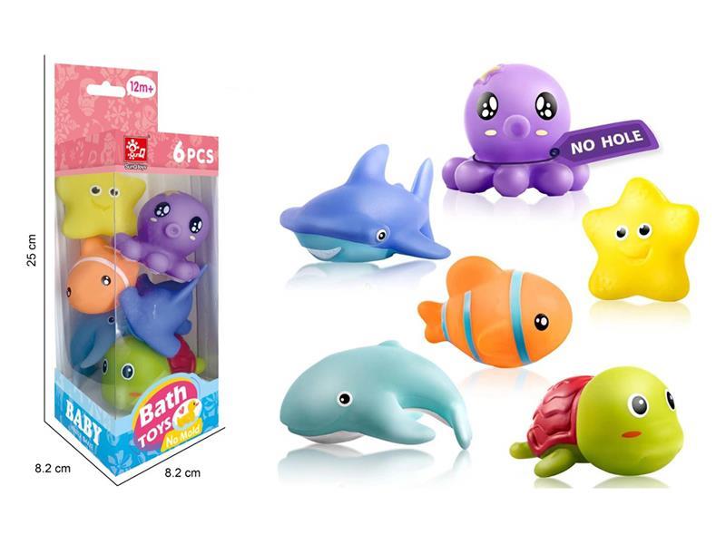 Vinyl Sea Animals Bath Toy 6pcs