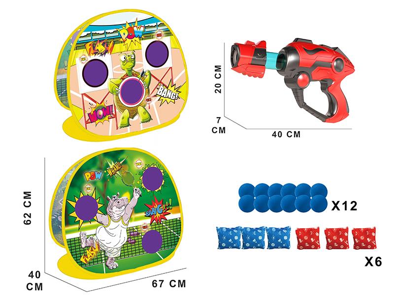Bean Bag Throwing Shooting Gun Double-Sided Shooting Target Set