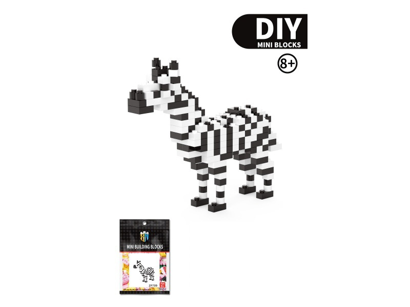 198 PCS Of Zebra Animal Building Blocks