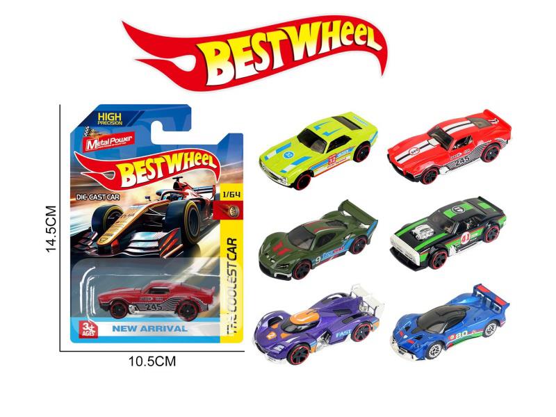 6-Piece 1:64 Racing Car, Sports Car Alloy Model Set
