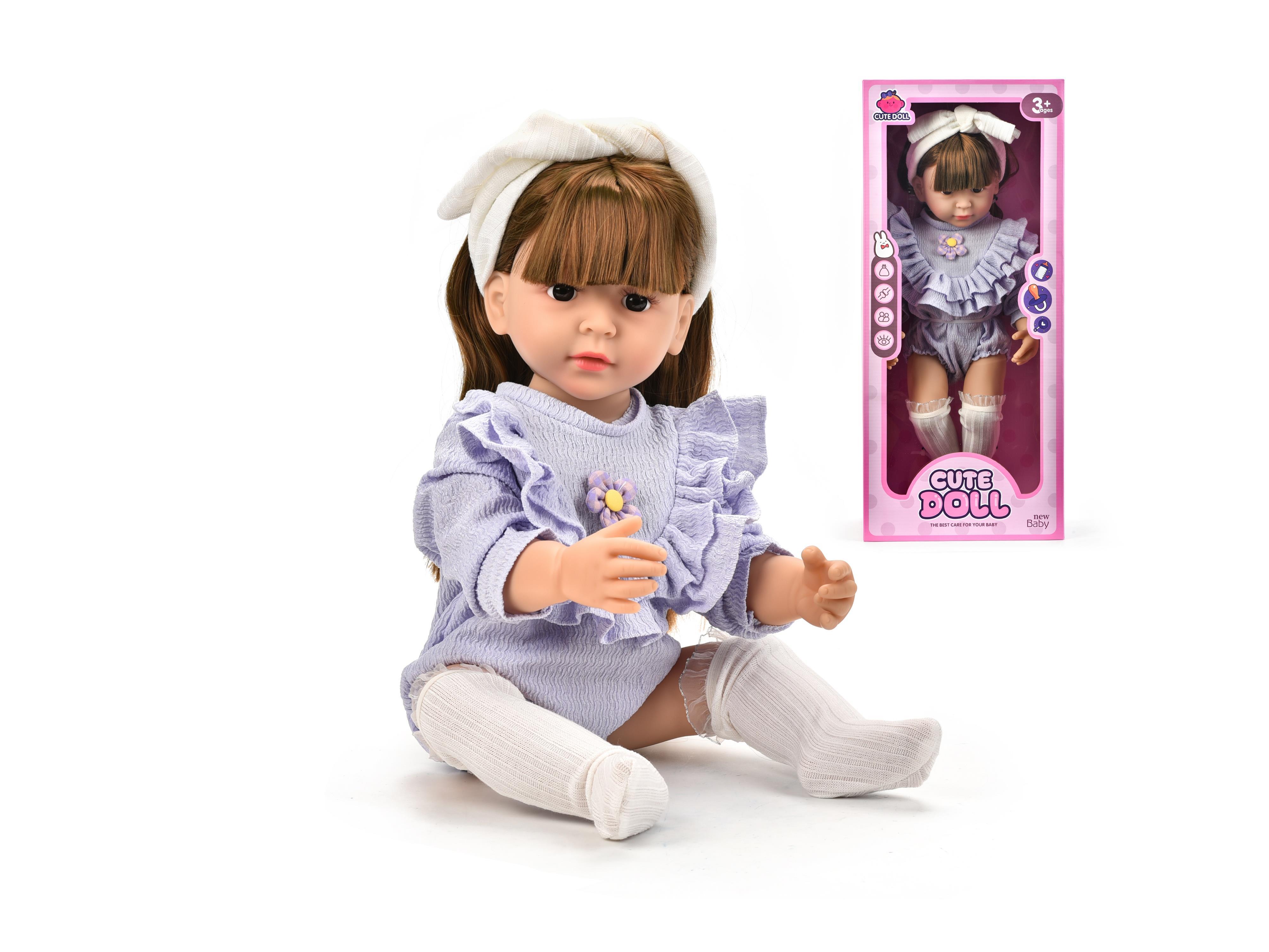 60Cm Reborn Doll, 22-Inch Simulated Baby, Soft Rubber, Fully Lined