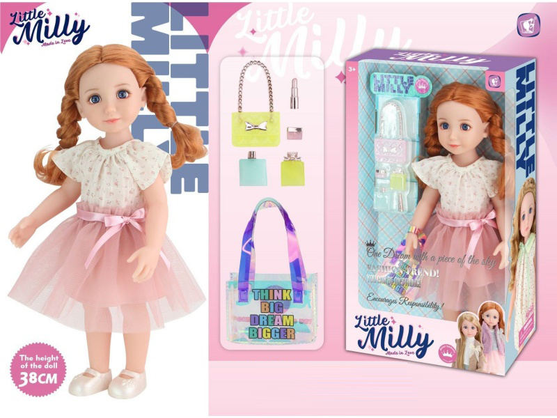 15-Inch All-Vinyl Fashionable Doll With Cosmetics Bag