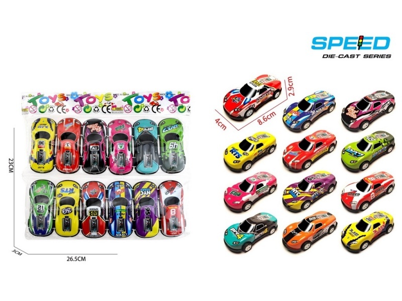 Pull Back Iron Supercars 12pcs