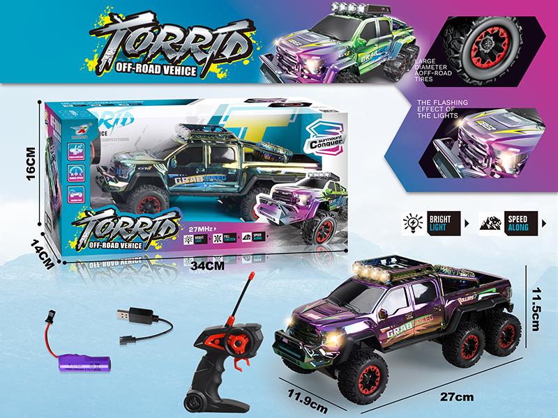 27Mhz 1:18 4CH Remote Control Six-Wheel Car With Lights