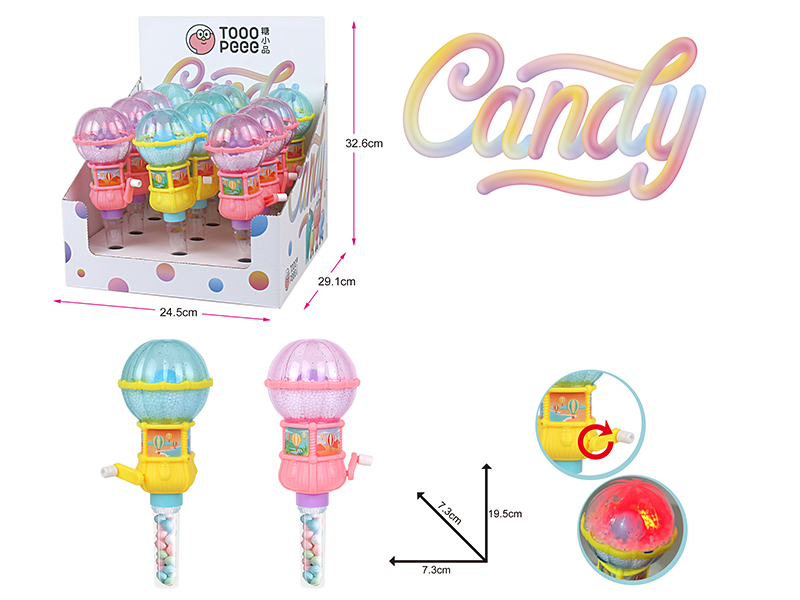 Hand-Cranked Hot Air Balloon(With Light) Candy Toys 12pcs