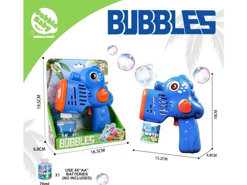 Blue Seahorse Bubble Gun With Light
