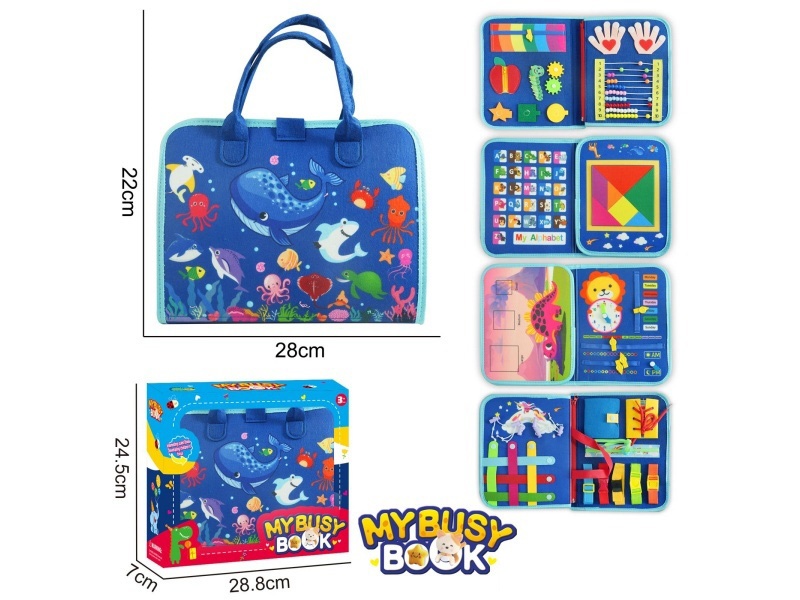 Montessori Early Childhood Education And Intelligence Development - Felt 5 Pages Gem Blue Ocean A