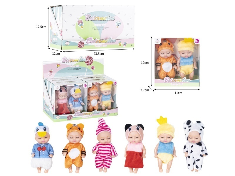 4-Inch Solid 2-Person Sleeping Doll (6 Boxes)