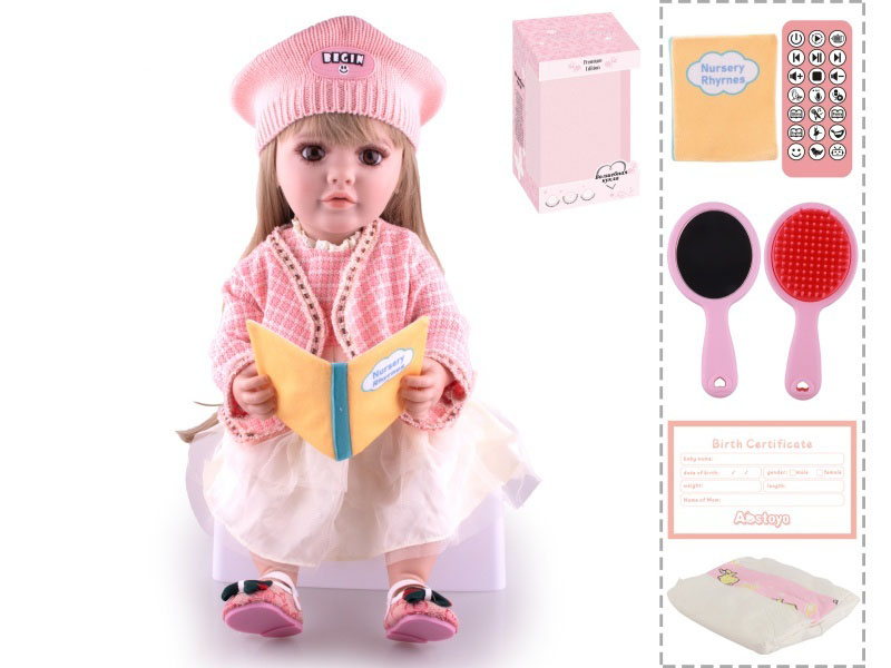 22-Inch Bionic Smart Rebirth Doll, Capable Of Bionic Shaking Of The Head, Raising Of The Hand, Mouth Movement To Speak, Intelligent Dialogue, Recording, Imitating The Tongue, Oral Skills, Dance Music