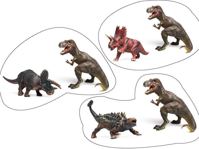 Tyrannosaurus Rex + Manicure Dragon / Triceratops / Pentagons (Solid Tpr Dinosaur Model Toy)