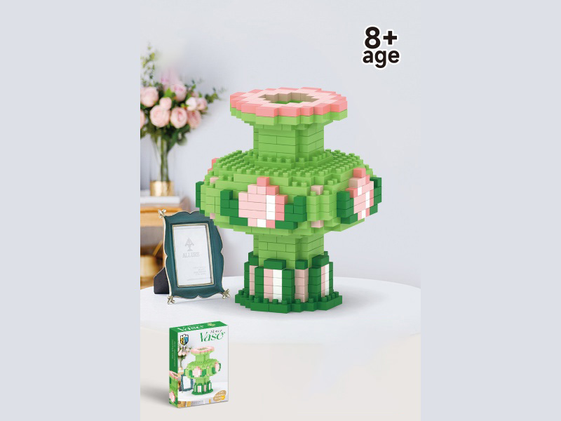 Longevity Peach Jade Vase Building Block Chinese Vase Series 454 Pieces