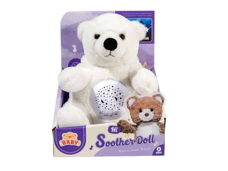 Intelligent Soothing Plush Toy With Lights And Music: Polar Bear