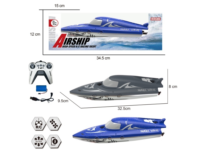 2.4G Twin-Paddle High-Speed Remote-Controlled Boat