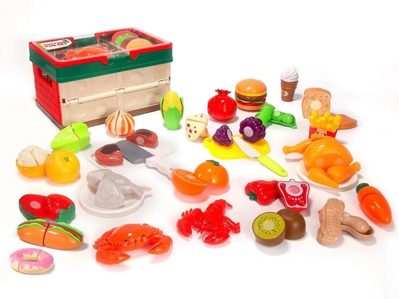 Fold Basket Simulated Cutting Fruits And Vegetable Foods Set