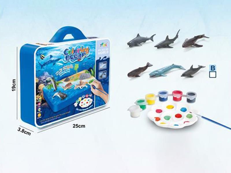 Ocean World DIY Colored Drawing Series(6 Sea Animals)