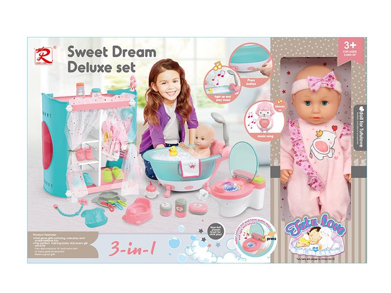 Baby Doll 3 In 1 Deluxe Set