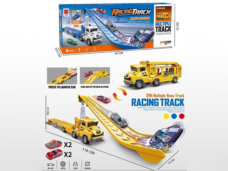 Friction Storage Deform Track Truck + 2 Alloy Cars + 2 Launchers